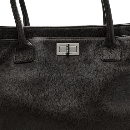 Chanel Calfskin Mademoiselle Lock Cerf Shopper Tote Brown 18 of 31