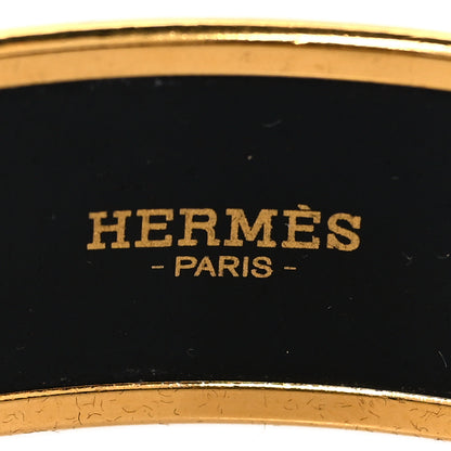 Hermes Enamel Printed Brazil Wide Bracelet 65 Black 4 of 5