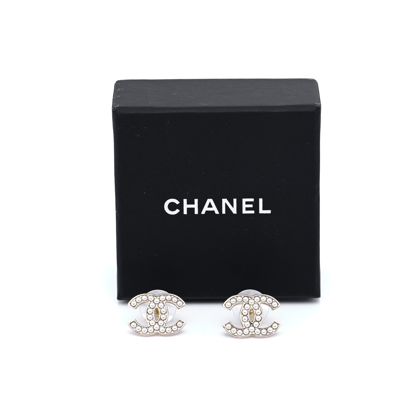 Pearl CC Earrings Gold