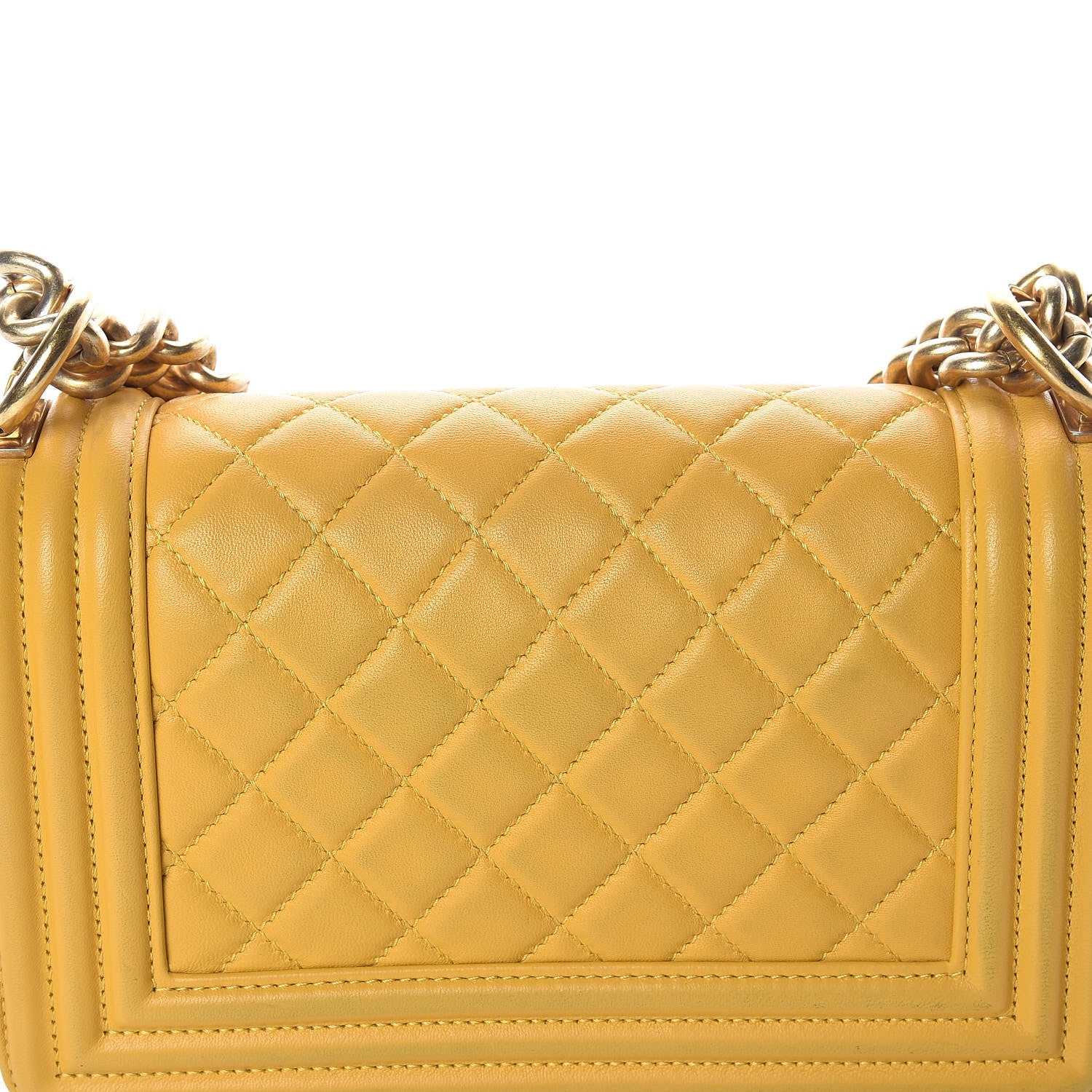 Chanel Lambskin Quilted Small Boy Flap Yellow 4 of 15