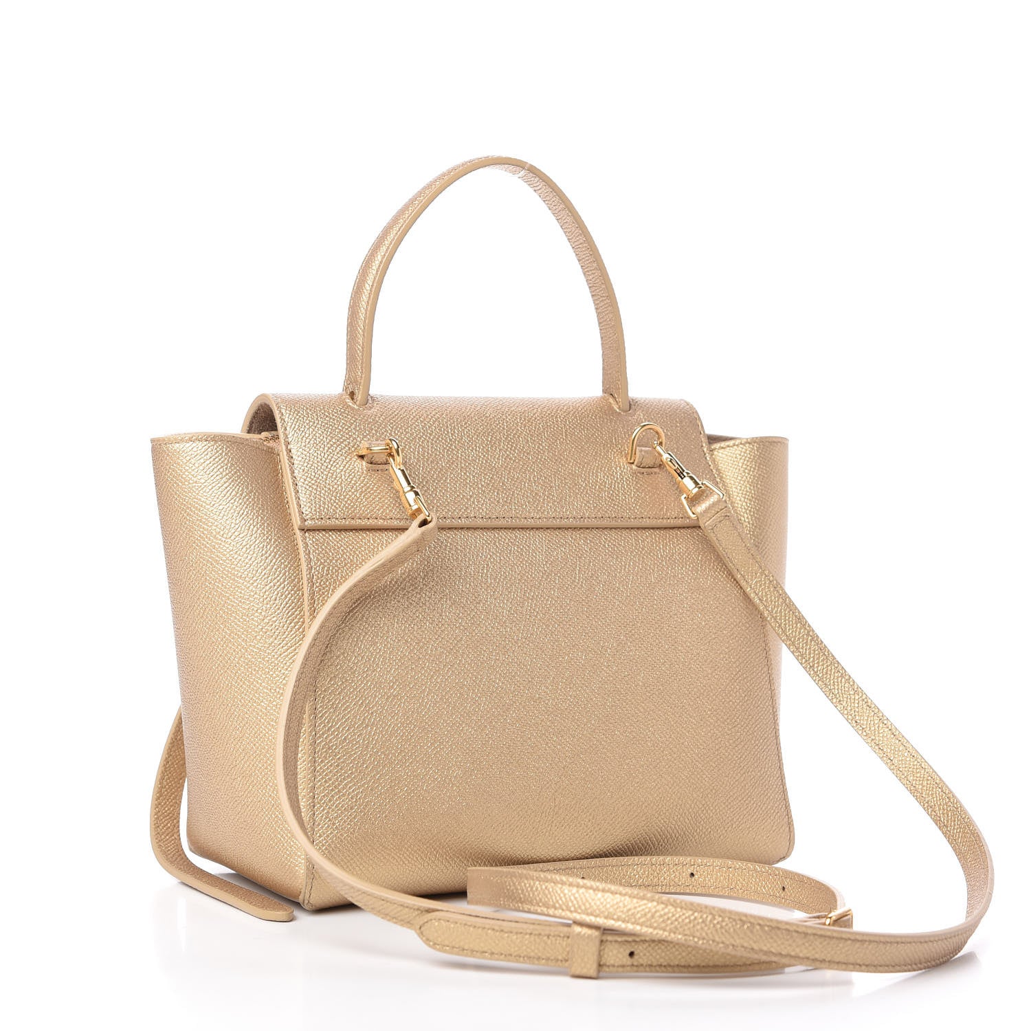 Celine Laminated Calfskin Nano Belt Bag Gold 3 of 9