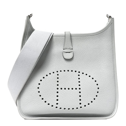 Hermes Taurillon Clemence EVELYNE III PM Bleu Pale 1 of 10