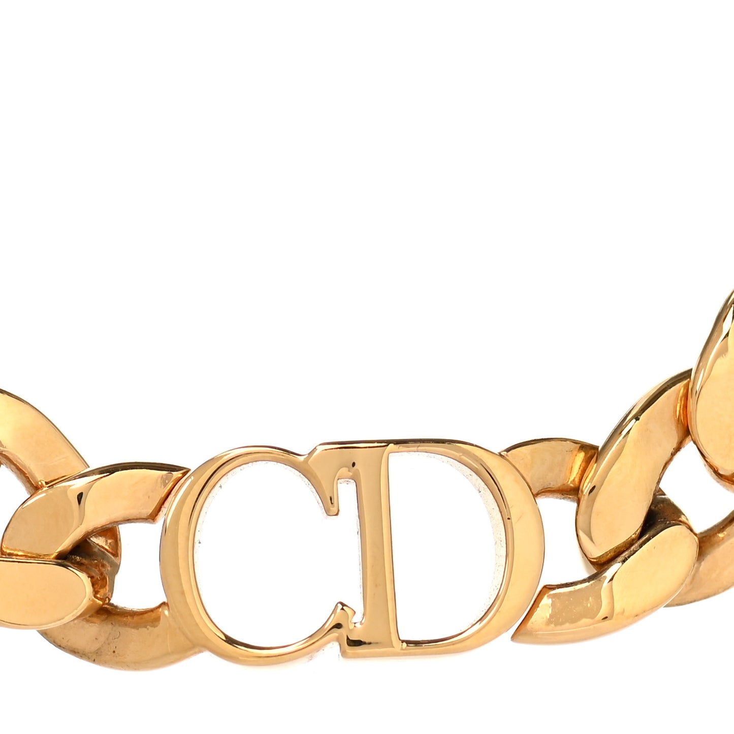 Metal CD Choker Necklace Gold