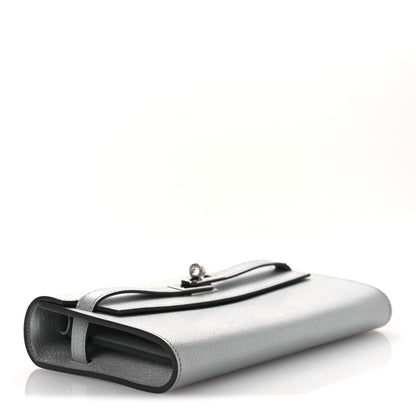 Hermes Metallic Chevre Chamkilight Kelly Wallet To Go Argent 4 of 13