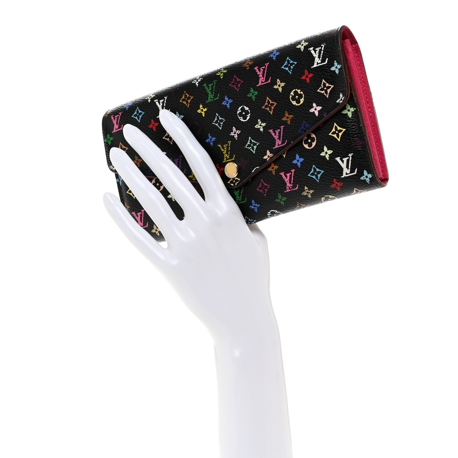 Louis Vuitton Monogram Multicolor Sarah Wallet NM Black Grenade 2 of 9