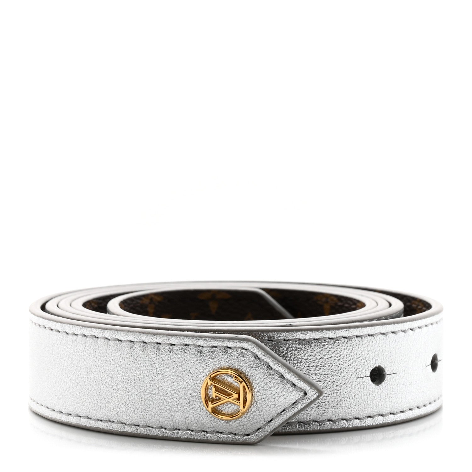 Louis Vuitton Monogram 25mm Tie the Knot LV Belt 90 36 Silver 1 of 7