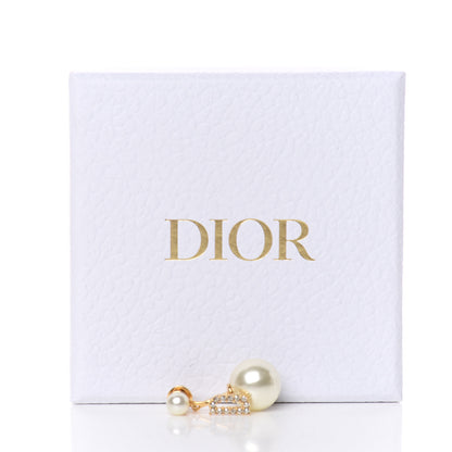 Christian Dior Crystal Pearl My ABCDior D Tribale Earring Gold 6 of 6