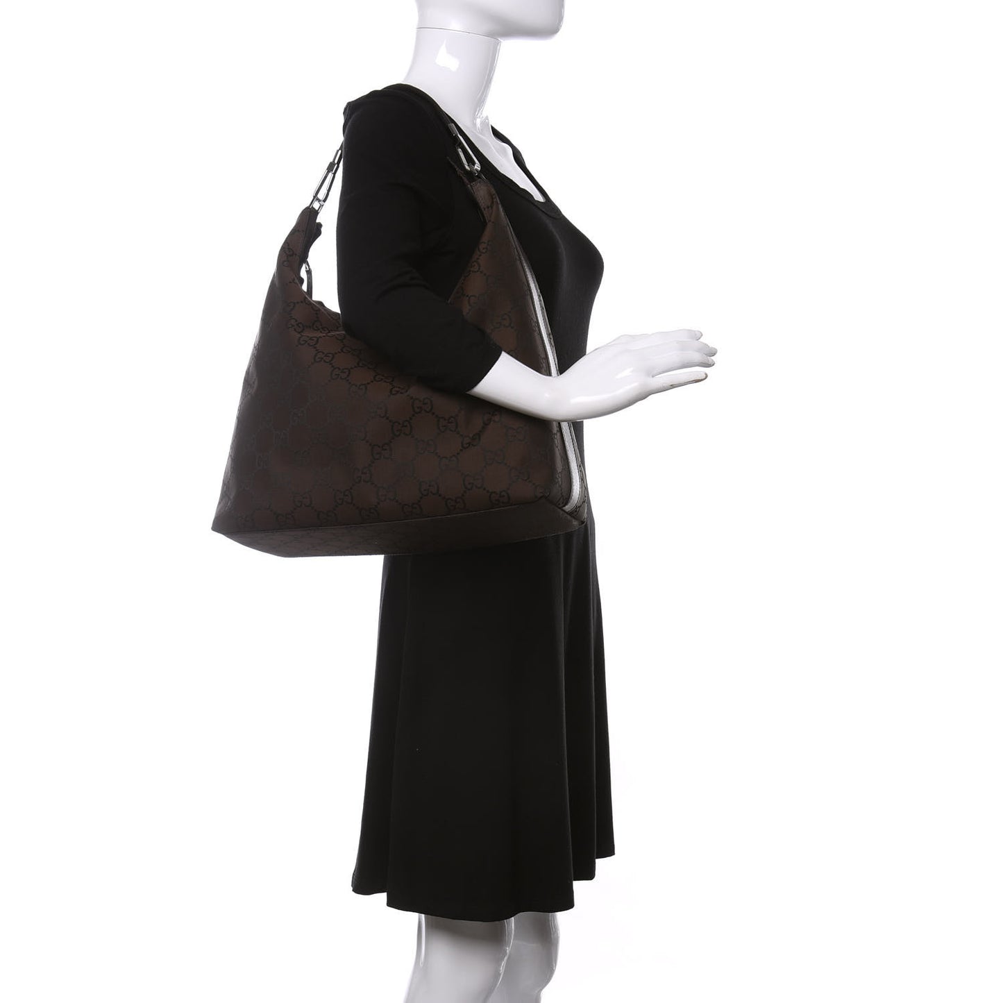 Nylon Monogram Hobo Dark Brown