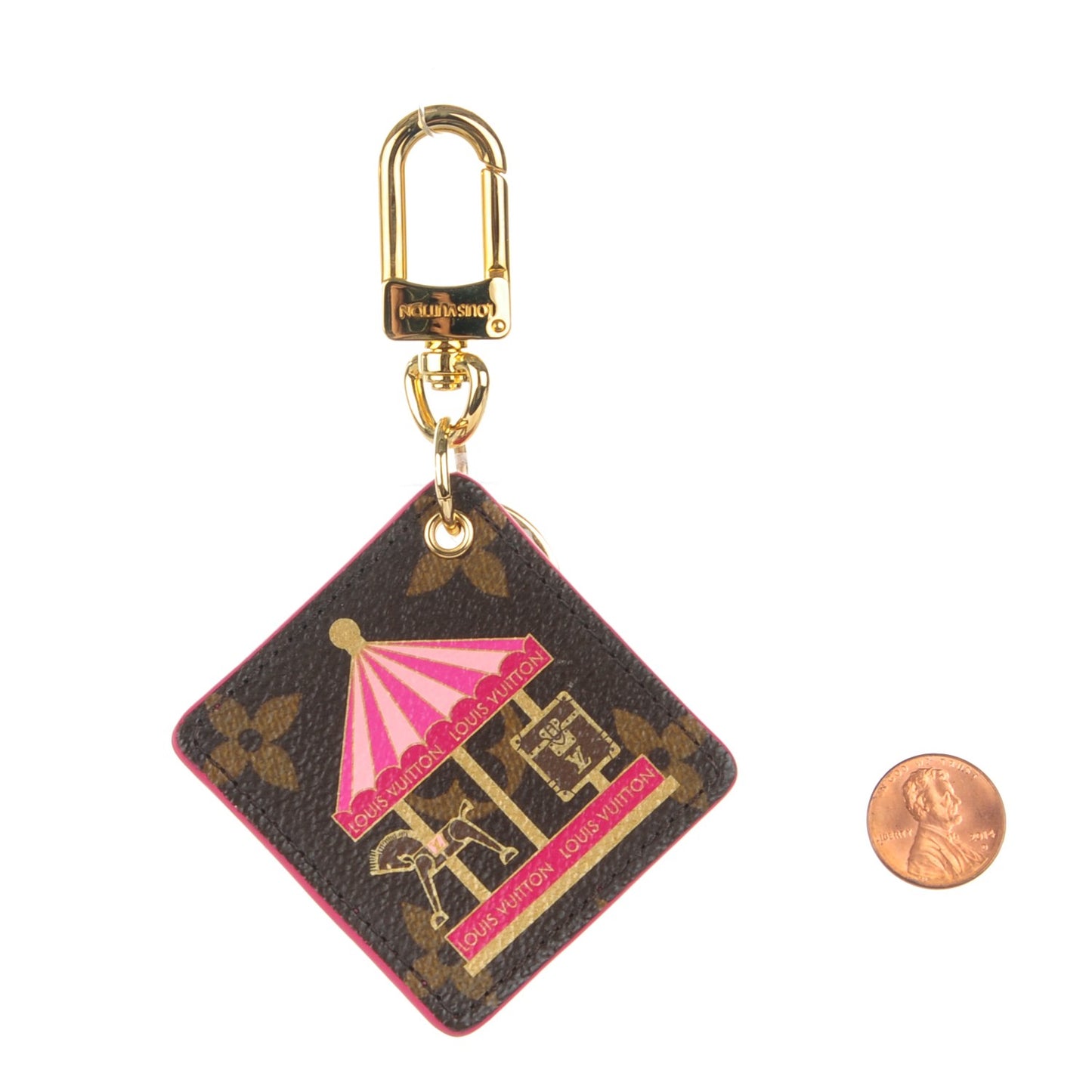 Monogram Illustre Carousel Bag Charm Key Ring Pink