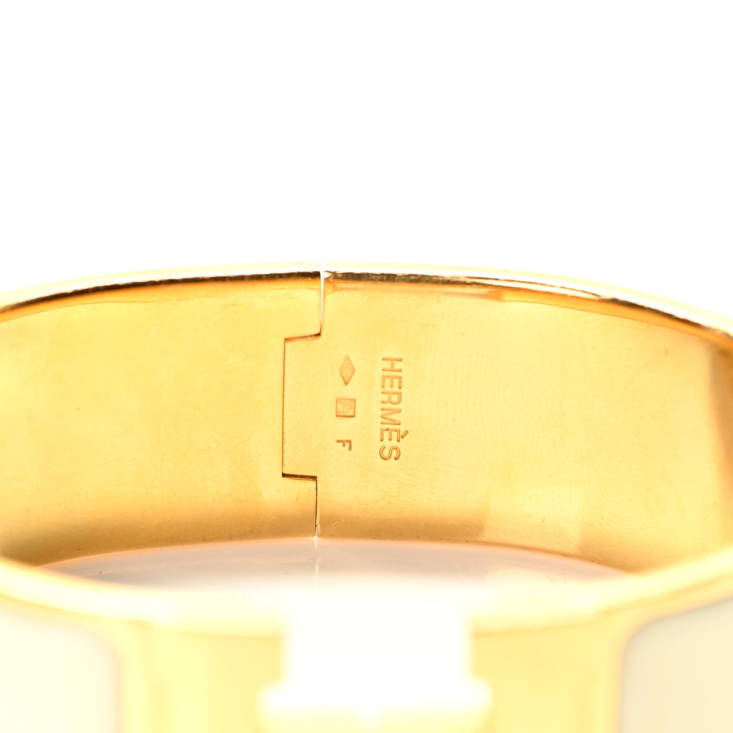 Enamel Wide Clic Clac H Bracelet GM White
