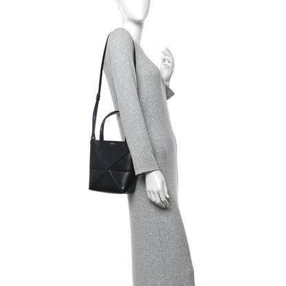 Loewe Shiny Calfskin Mini Puzzle Fold Tote Black 2 of 14