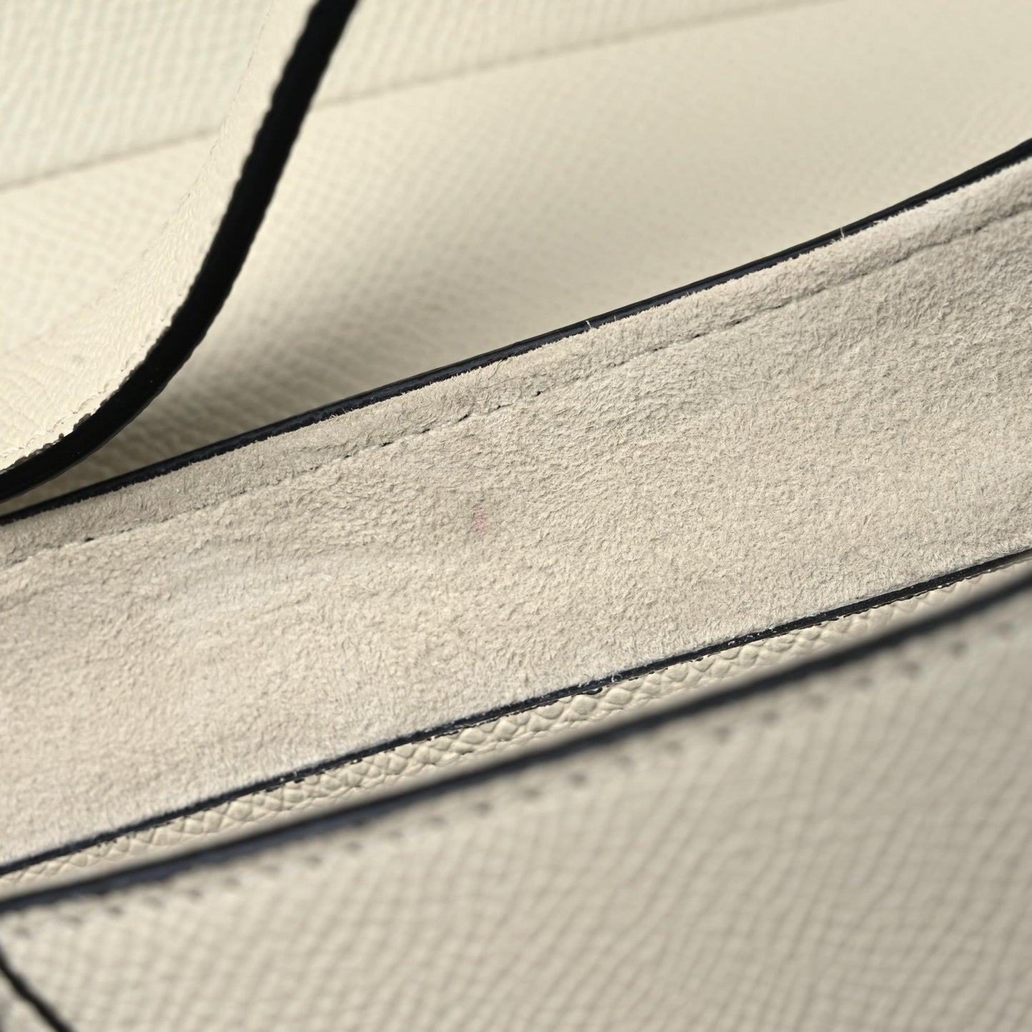 Grained Calfskin Saddle Bag With Strap Latte