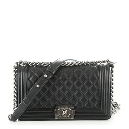 Chanel Lambskin Quilted Medium Boy Flap Black 1 of 8