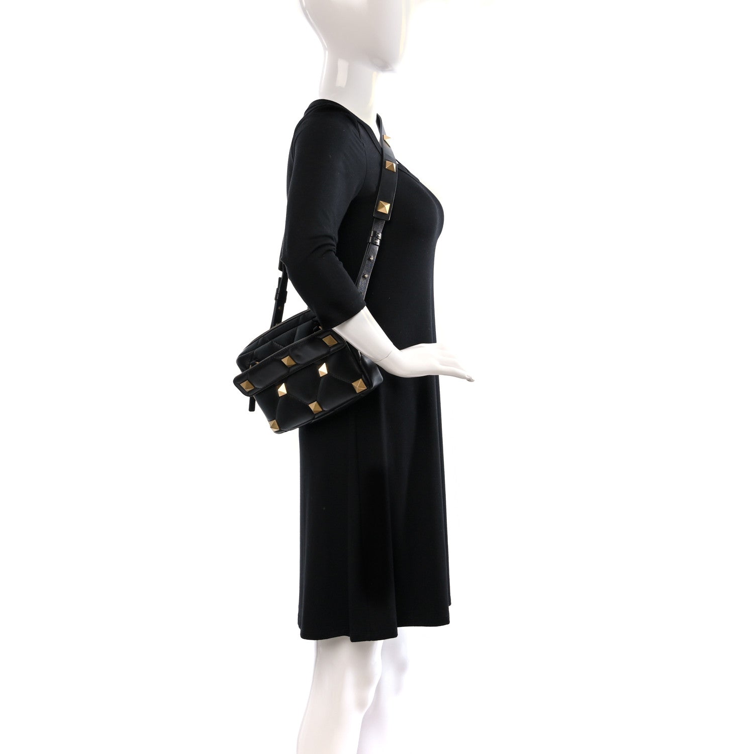 Valentino Garavani Nappa Roman Stud Crossbody Black 2 of 8