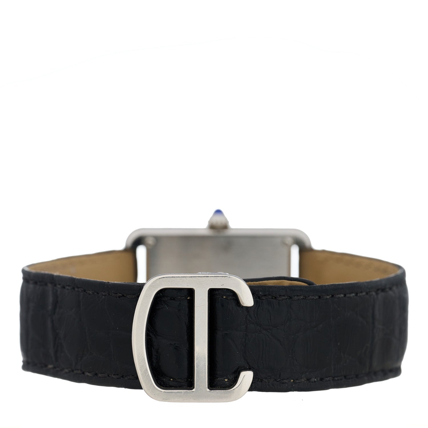 Cartier Stainless Steel Alligator 24mm Tank Solo Quartz Watch 3 of 5