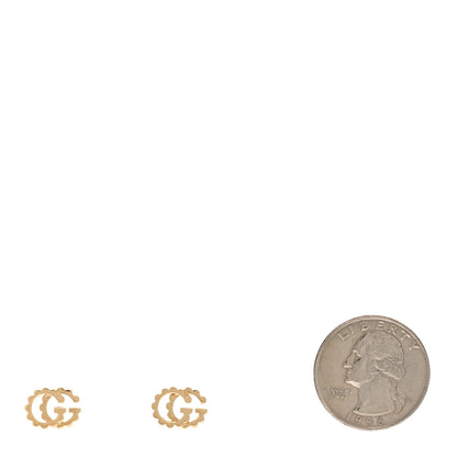 Gucci 18K Yellow Gold Running G Scalloped Stud Earrings 2 of 5
