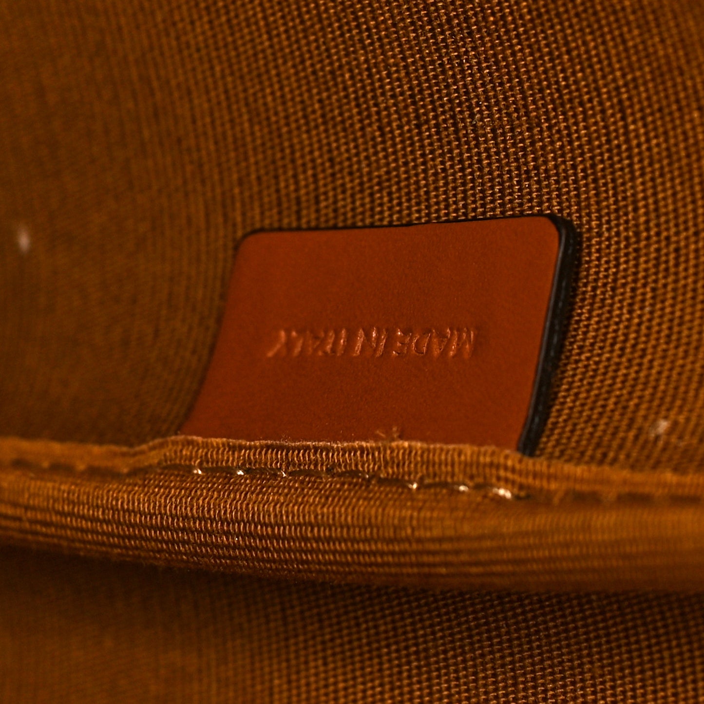 Triomphe Canvas Calfskin Medium Bucket Bag Tan