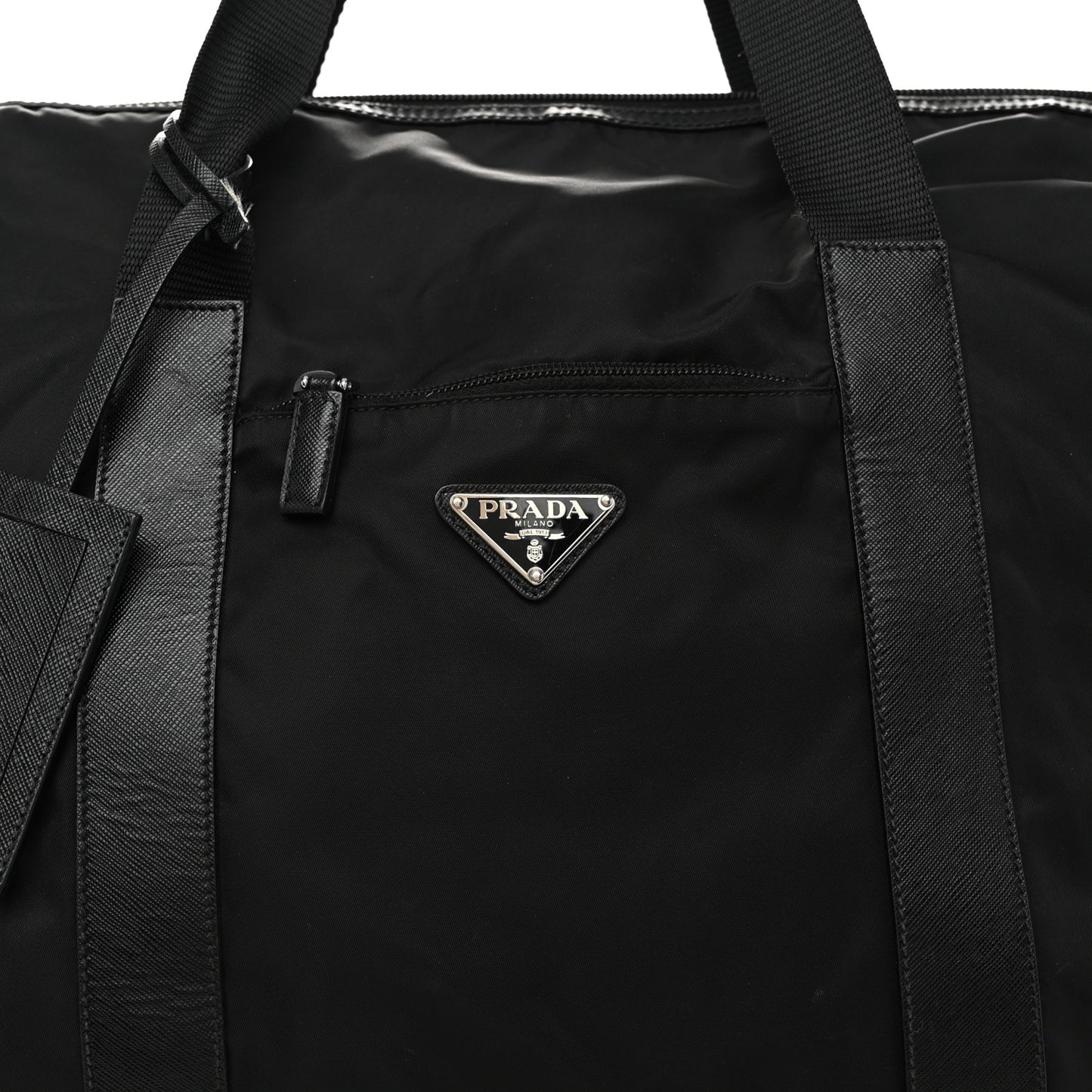 Tessuto Nylon Saffiano Carry On Travel Bag Black