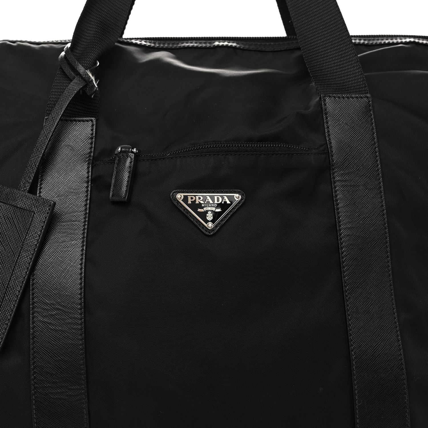 Prada Tessuto Nylon Saffiano Carry On Travel Bag Black 9 of 13