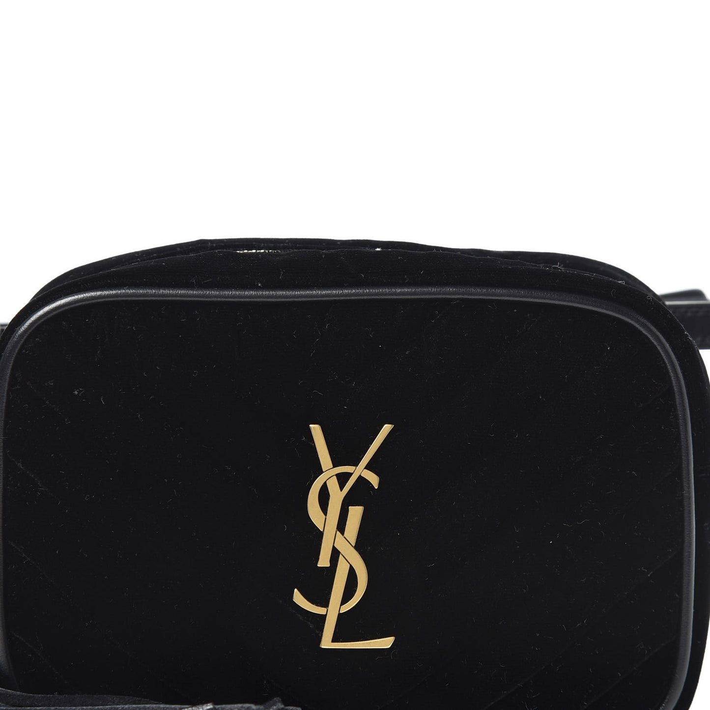 Velour Matelasse Monogram Lou Belt Bag Black