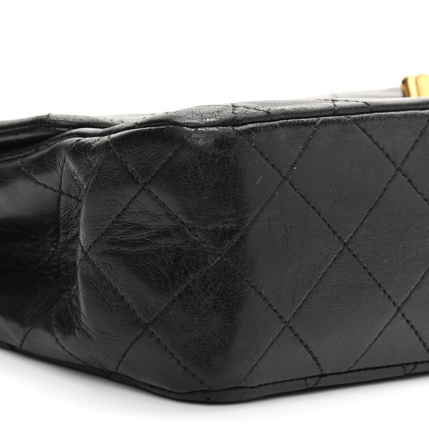 Lambskin Quilted Small Double Flap Black