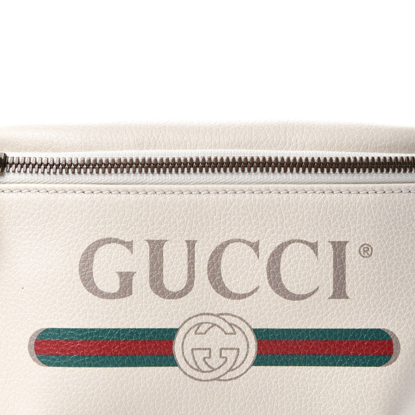 Grained Calfskin Small Logo Belt Bag White