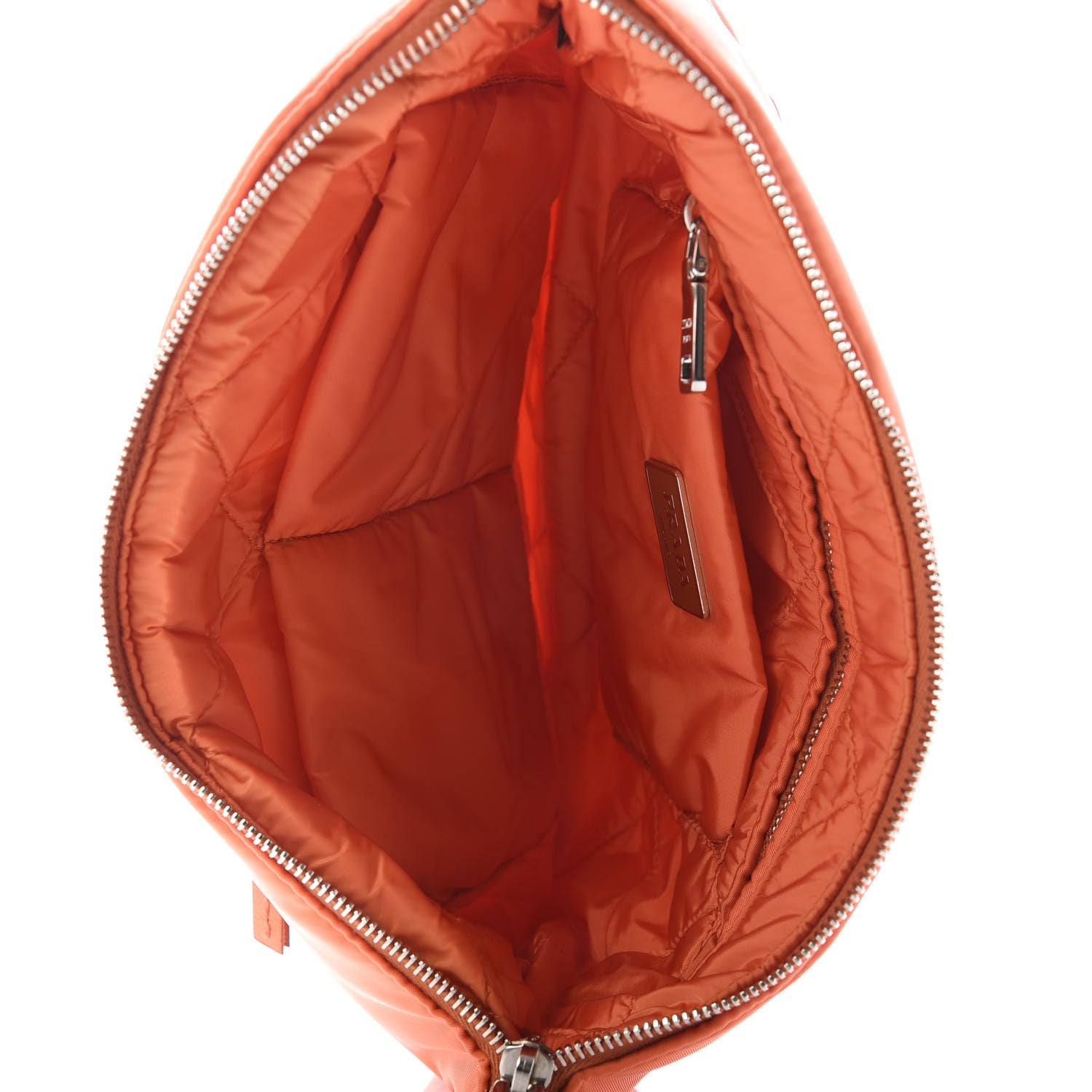 Prada Tessuto Nylon Bomber Clutch Papaya 5 of 10