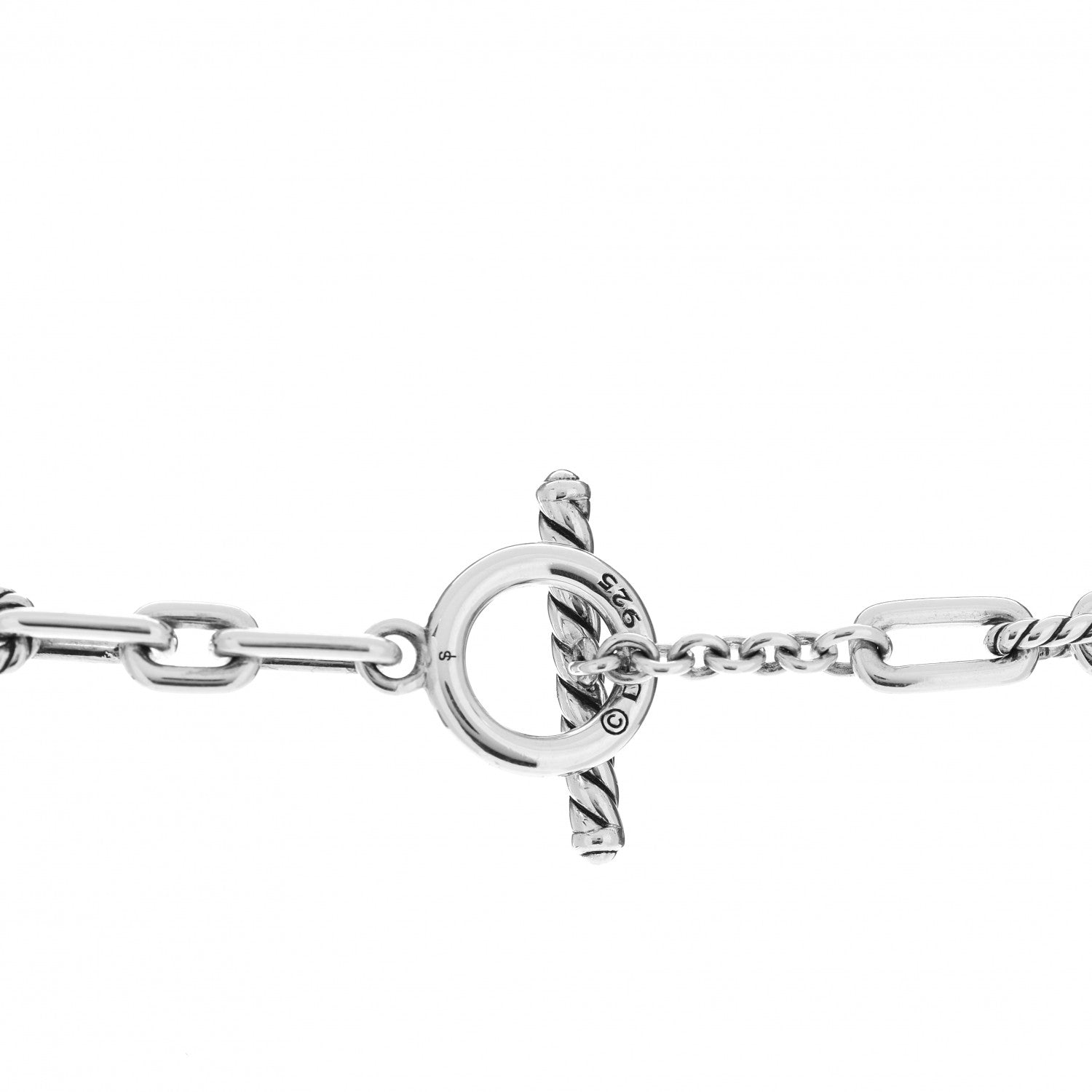 David Yurman Sterling Silver Diamond Wellesley Long Chain Link Necklace 5 of 5