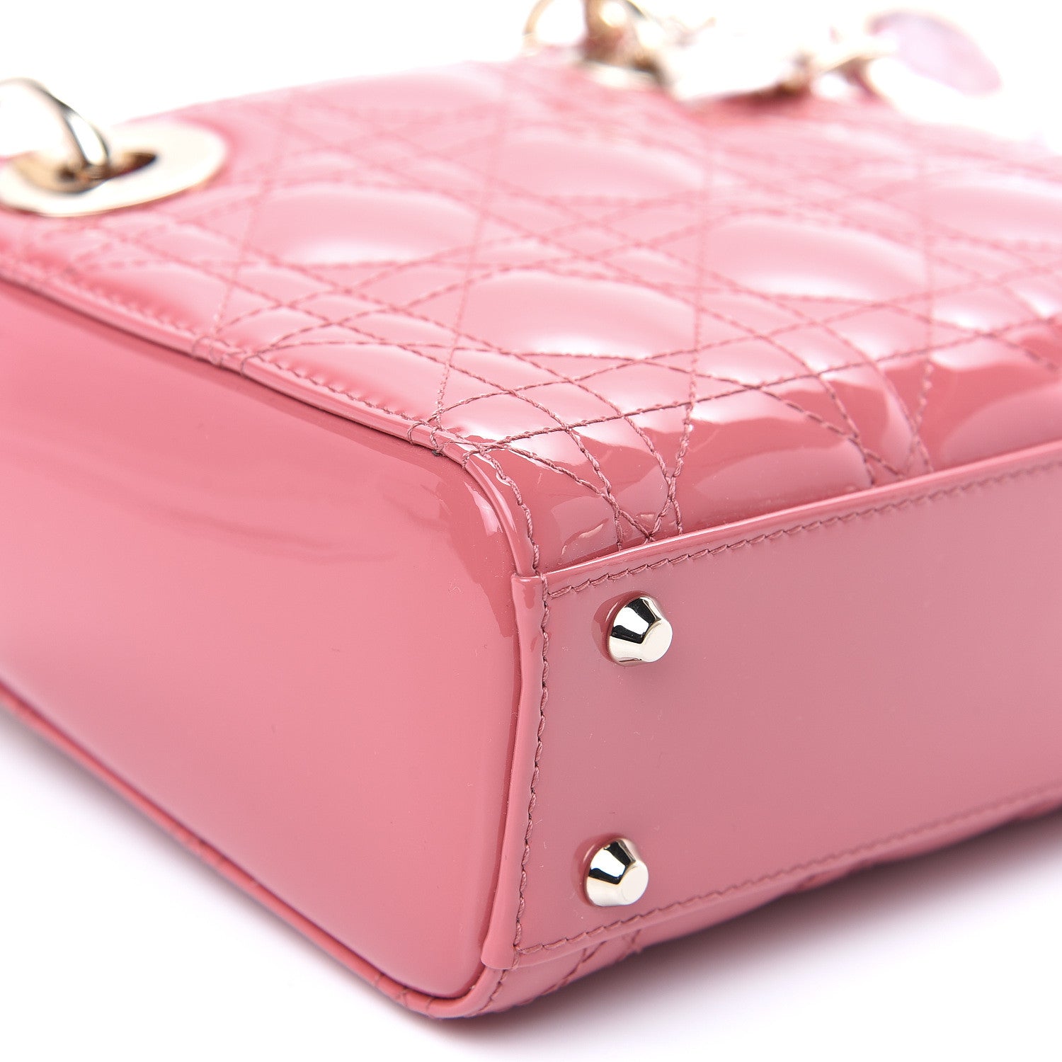 Christian Dior Patent Cannage Mini Lady Dior Pink 6 of 8