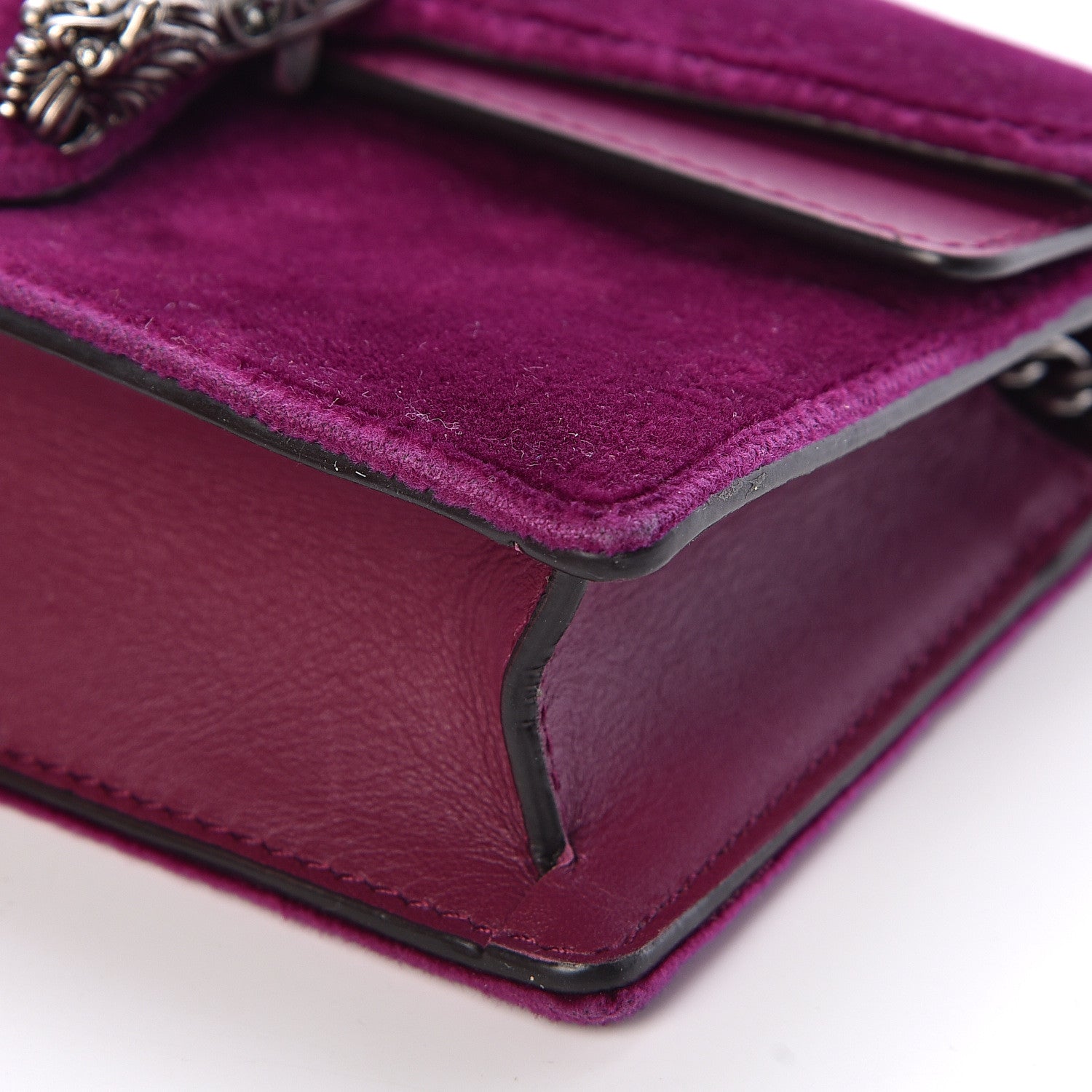 Gucci Velvet Super Mini Dionysus Shoulder Bag Fuchsia Violet Cyclamen 9 of 9