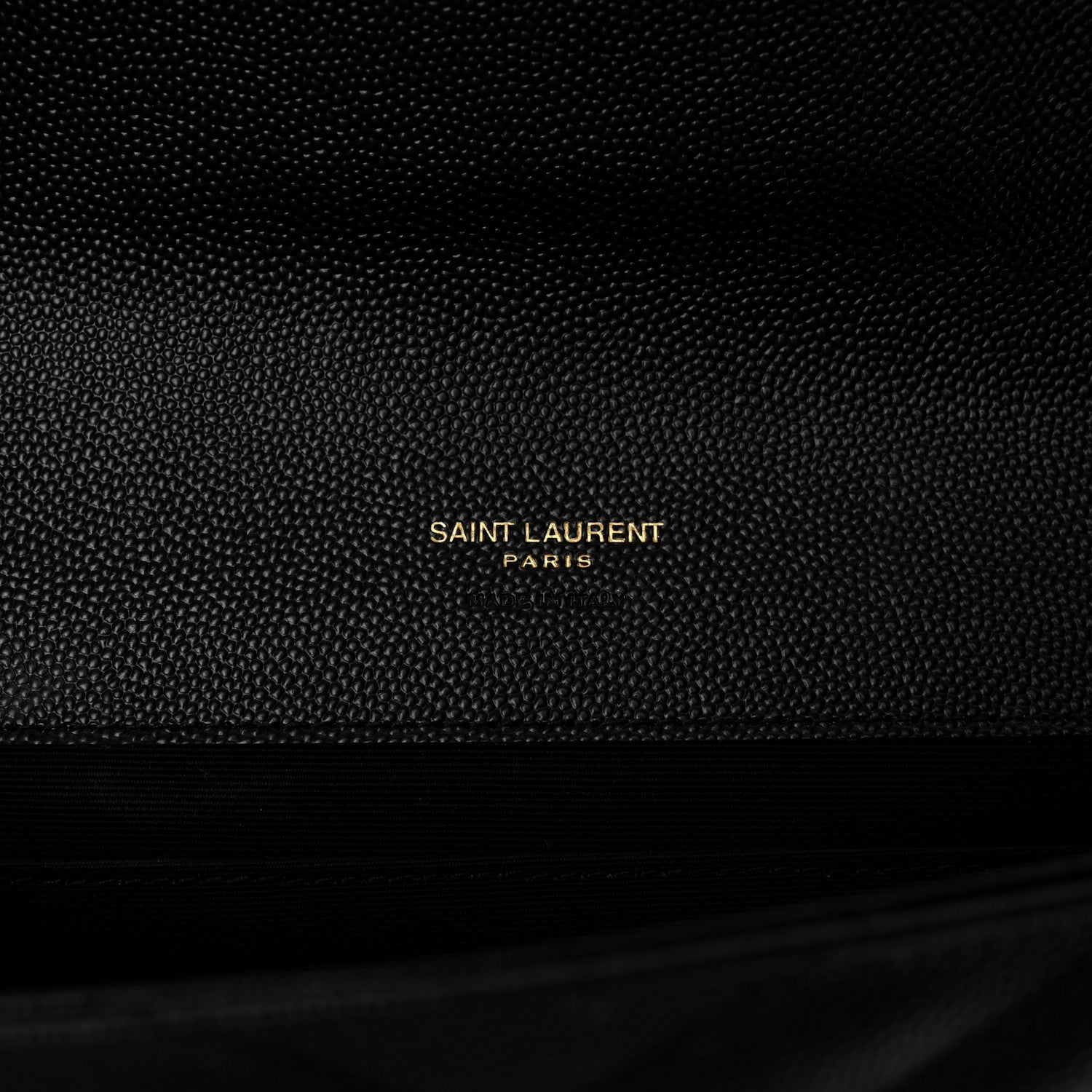 Saint Laurent Grain De Poudre Matelasse Chevron Monogram Envelope Clutch Black 6 of 9