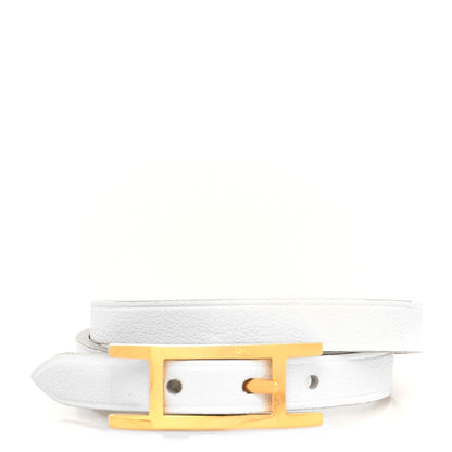 Hermes Swift Behapi Double Tour Bracelet T1 White Gris Perle 1 of 5
