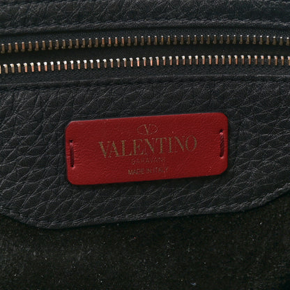 Valentino Garavani Grained Calfskin Rockstud Shoulder Tote Black 6 of 12