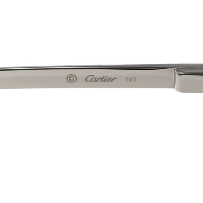 Cartier Acetate CT0075S Rectangular Sunglasses Black Silver Grey 5 of 8