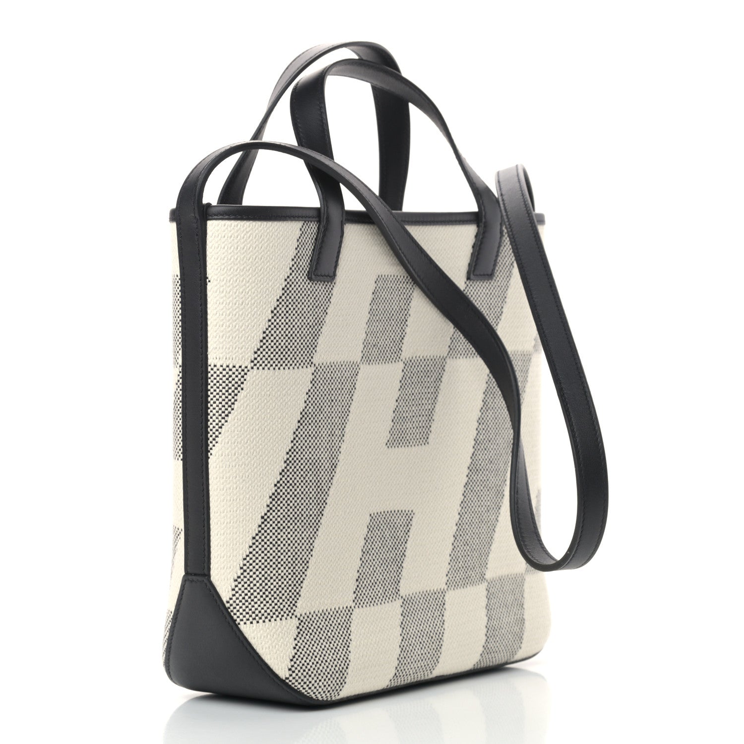 Hermes Swift H Canvas Cabas H En Biais 27 Black Ecru 3 of 9