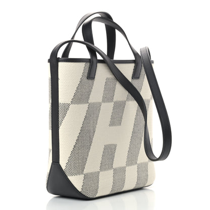 Hermes Swift H Canvas Cabas H En Biais 27 Black Ecru 3 of 9