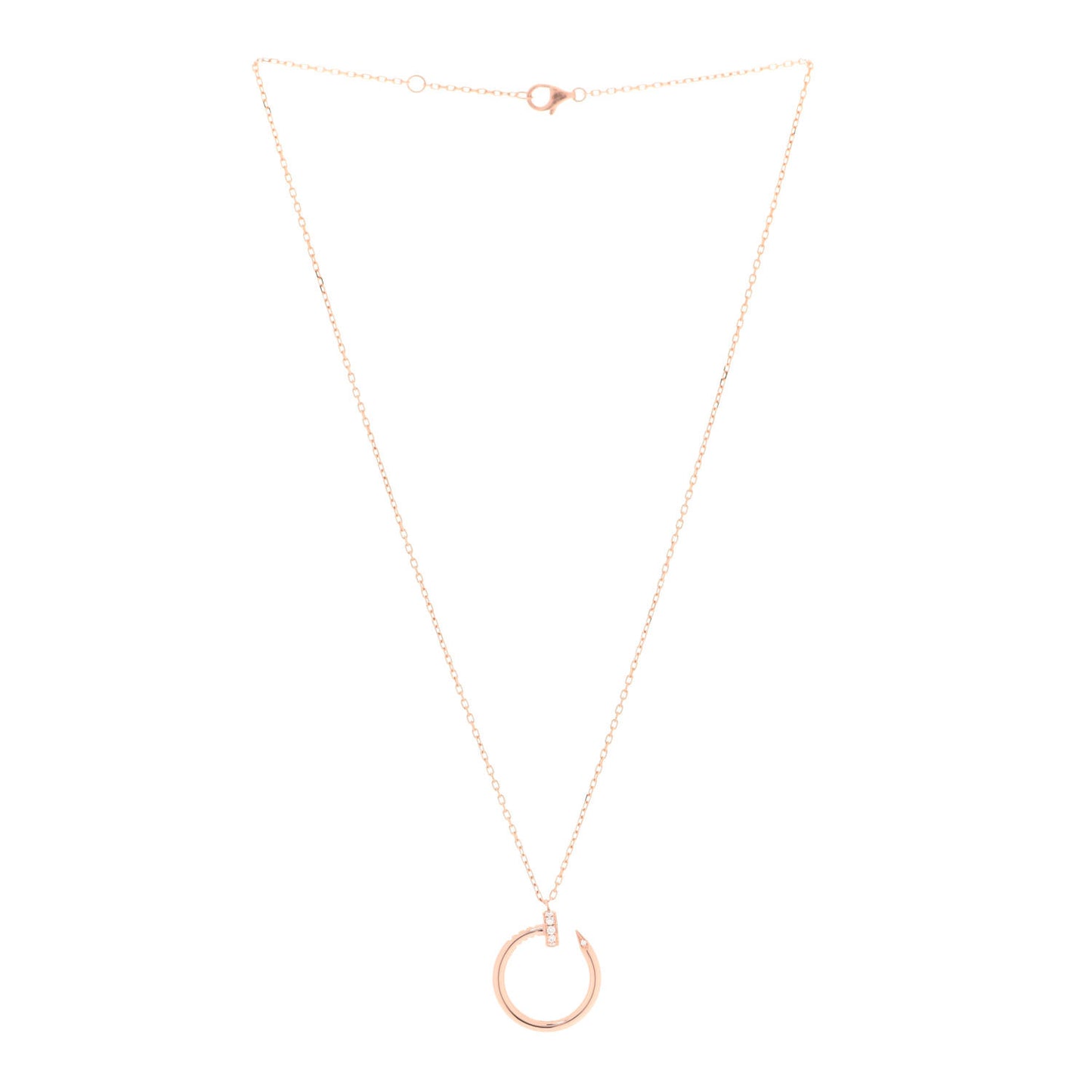 18K Pink Gold Diamond Juste Un Clou Pendant Necklace