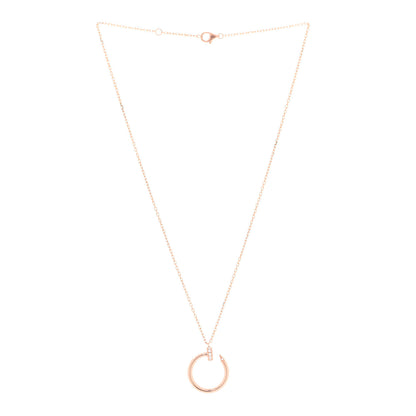 Cartier 18K Pink Gold Diamond Juste Un Clou Pendant Necklace 3 of 5
