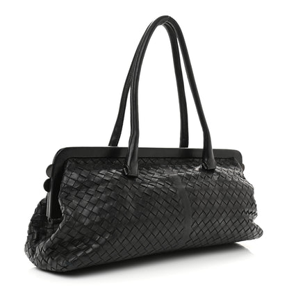 Bottega Veneta Nappa Intrecciato Frame Shoulder Bag Black 3 of 15