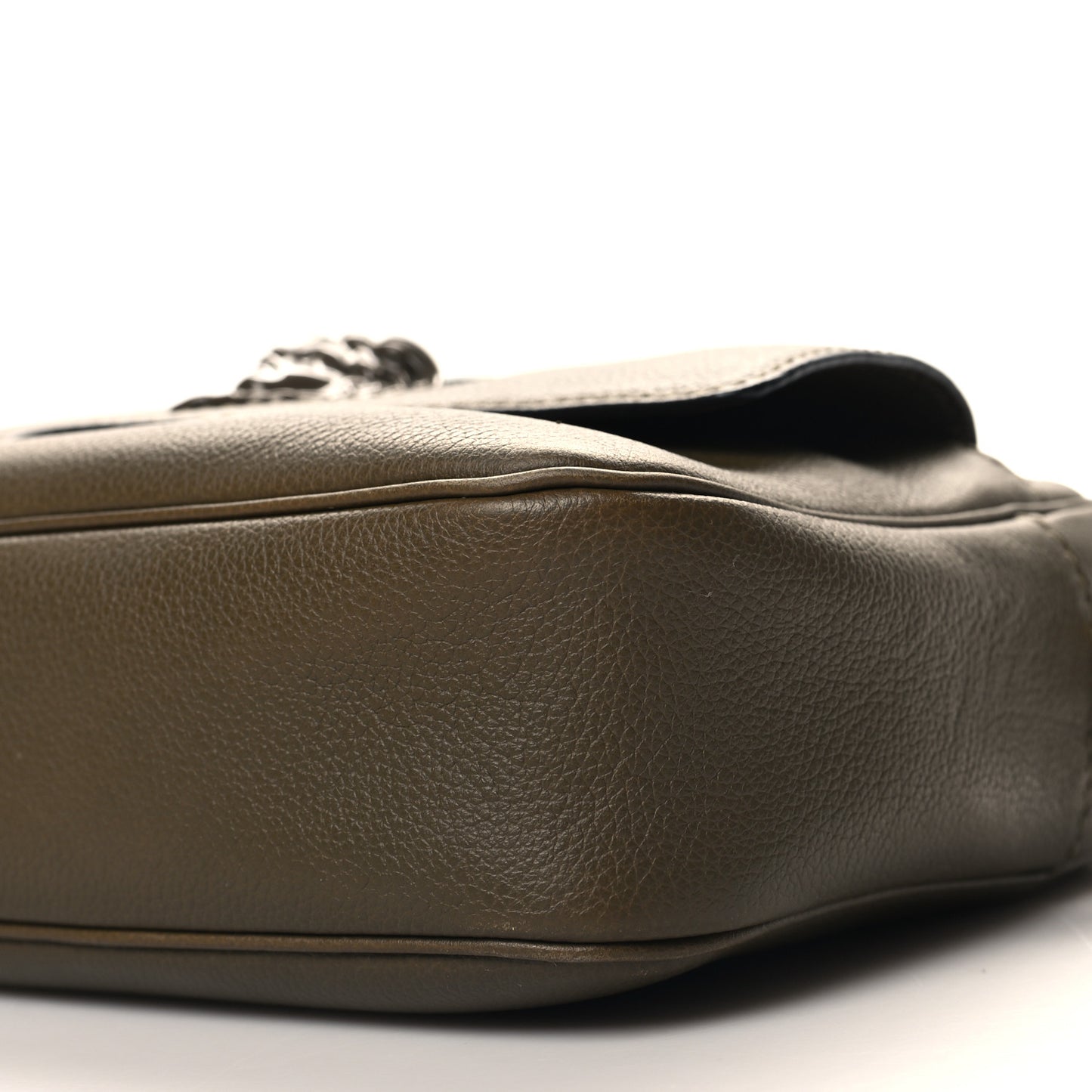 Grained Calfskin Medusa Camera Bag Khaki