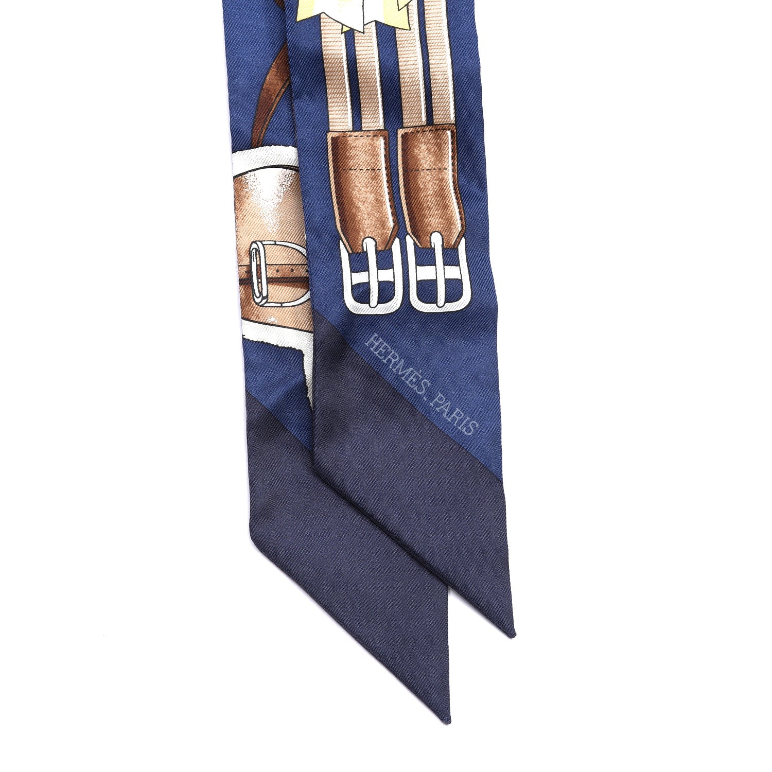 Hermes Silk Jumping Twilly Marine Gold Brun 2 of 4