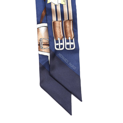 Hermes Silk Jumping Twilly Marine Gold Brun 2 of 4