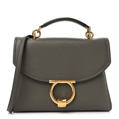 Salvatore Ferragamo Calfskin Small Margot Top Handle Satchel Verde Olivo 1 of 9