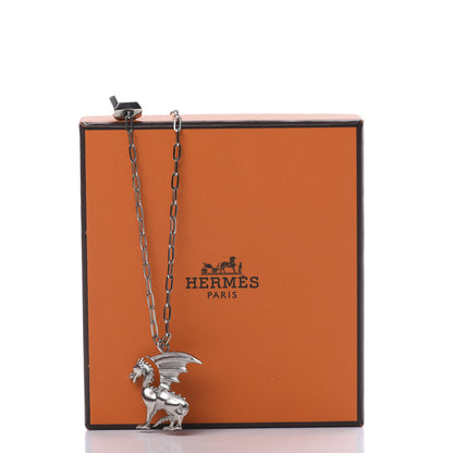 Hermes Palladium Talismans Dragon Aile Pendant Necklace 5 of 5