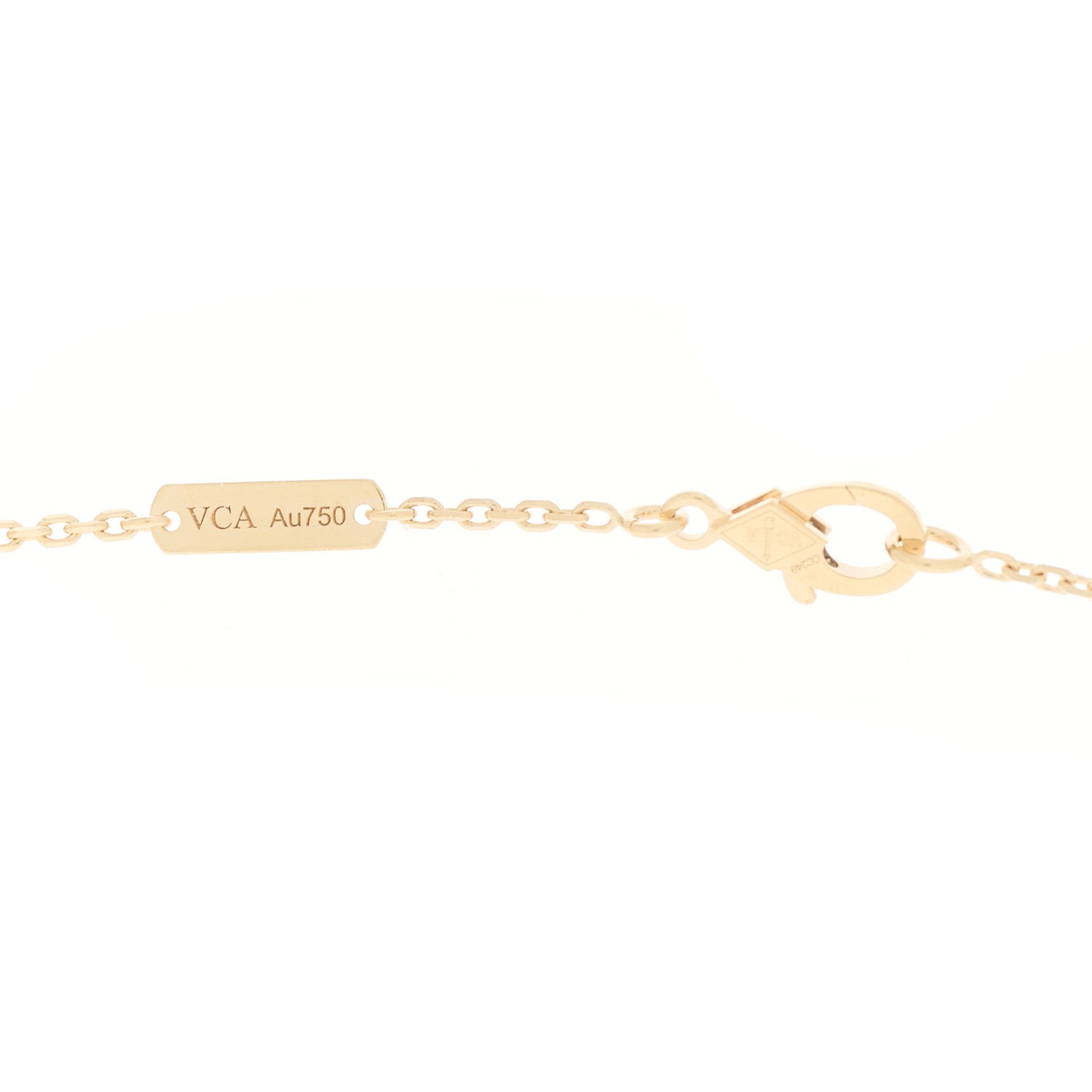 18K Yellow Gold Black Onyx Vintage Alhambra Pendant Necklace