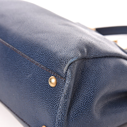 Fendi Patent Medium Peekaboo Iconic Satchel Blue 10 of 13