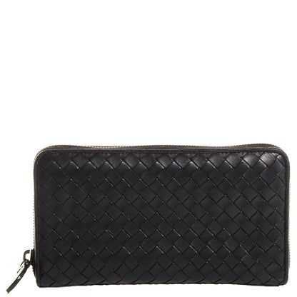Bottega Veneta Nappa Intrecciato Zip Around Wallet Black 1 of 8