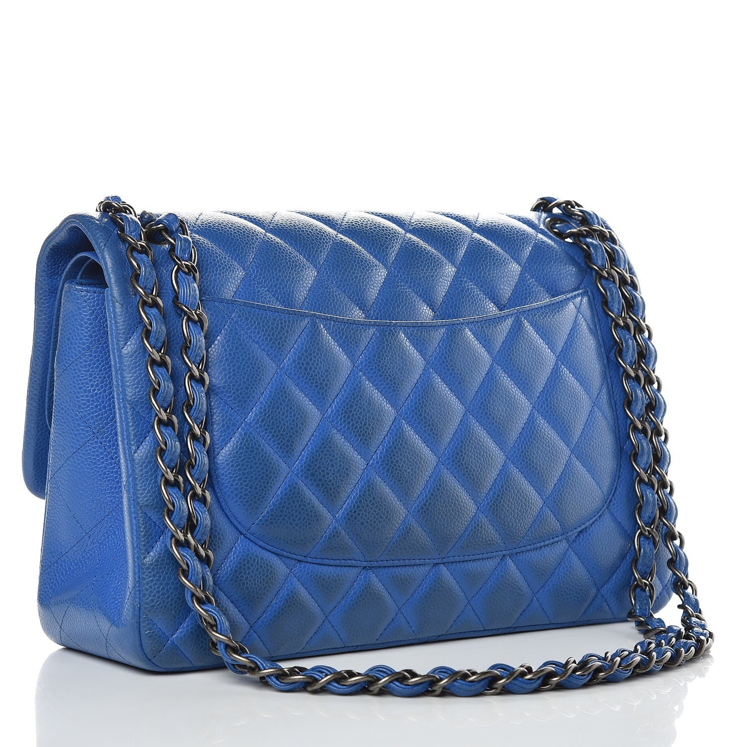 Chanel Caviar Quilted Jumbo Double Flap Blue 5 of 14
