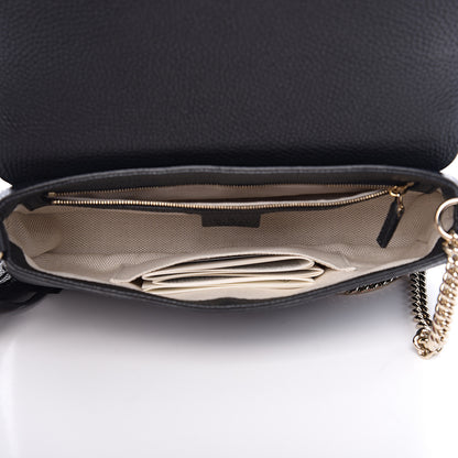 Gucci Pebbled Calfskin Medium Soho Flap Crossbody Black 4 of 9