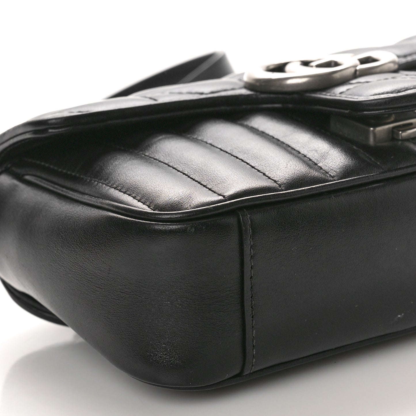 Calfskin Matelasse Aria Mini GG Marmont Shoulder Bag Black